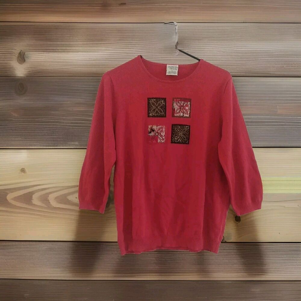 Allison Daley Red Holiday Sweater Size L Christmas Winter